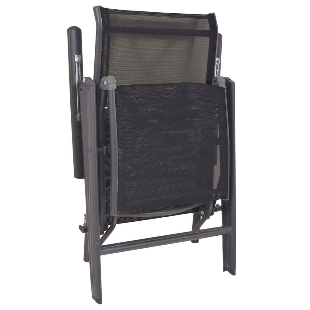 vidaXL Reclining Deck Chair Aluminum and Textilene Black   23\