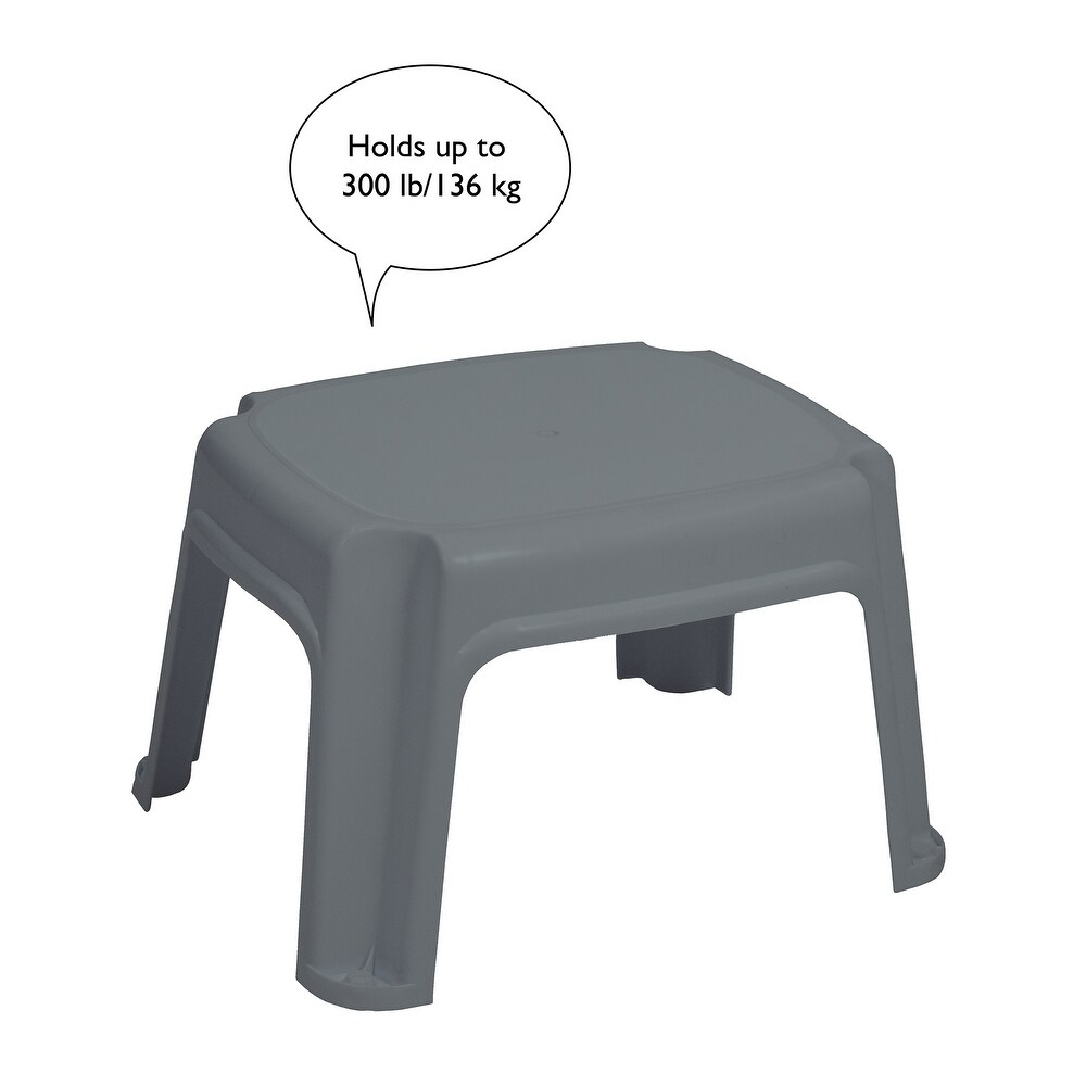 Gracious Living 9.5 Inch Sturdy Non Slip Plastic Single Level Step Stool  Grey   14.50 x 12 x 9.50 inches