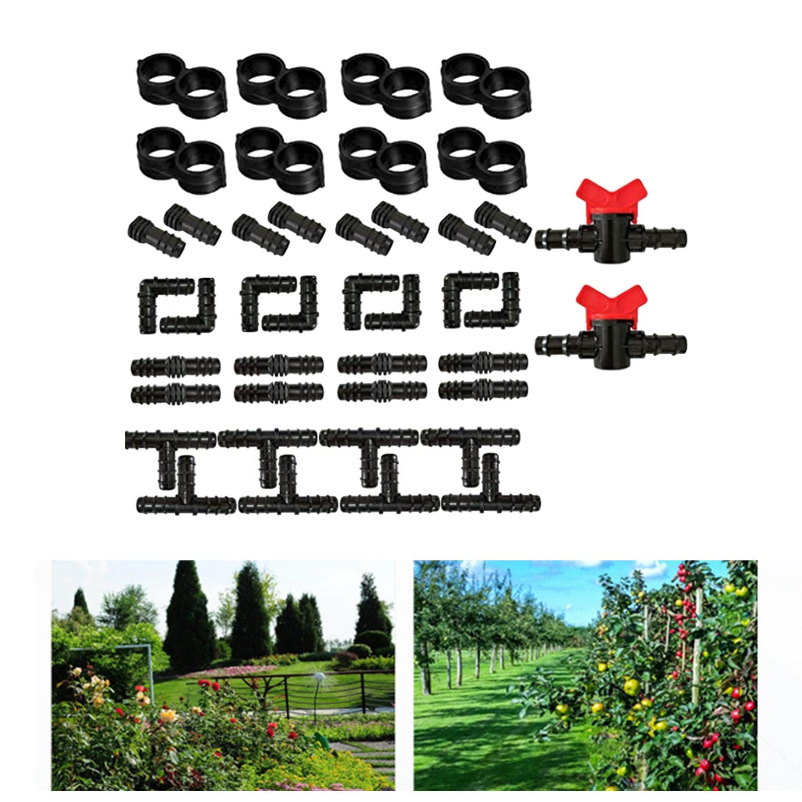 Drip Irrigation Drip Distribution Soaker Hose Misting Coupling Connector Irrigation for Patio Potted Flower Garden Greenhouse 42pcs