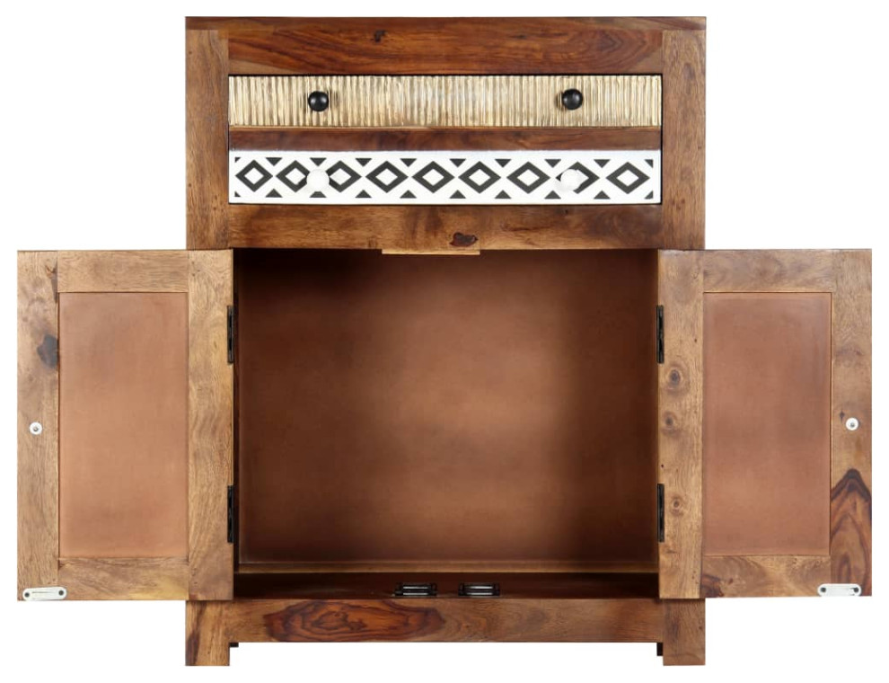 vidaXL Cabinet Storage Console Table for Living Room Bedroom Solid Wood Sheesham   Rustic   Accent Chests And Cabinets   by VirVentures  Houzz