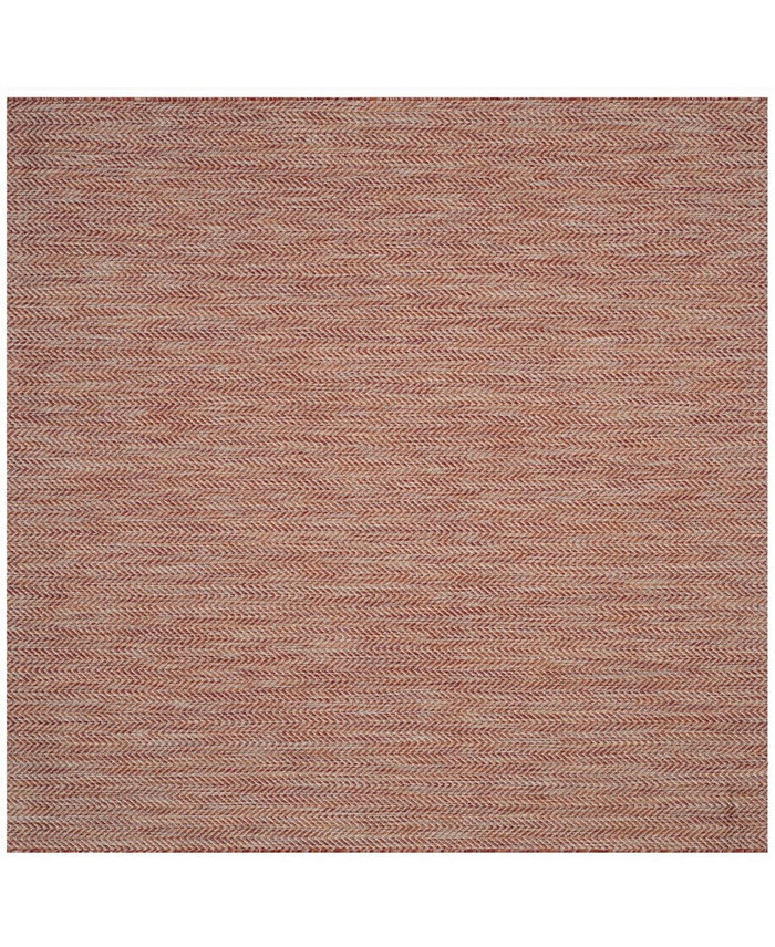 Safavieh Courtyard CY8022 Red and Beige 6'7 x 6'7 Square Outdoor Area Rug