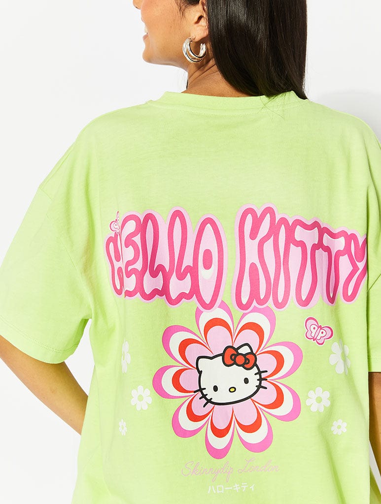 Hello Kitty x Skinnydip Green Floral Oversized T-Shirt