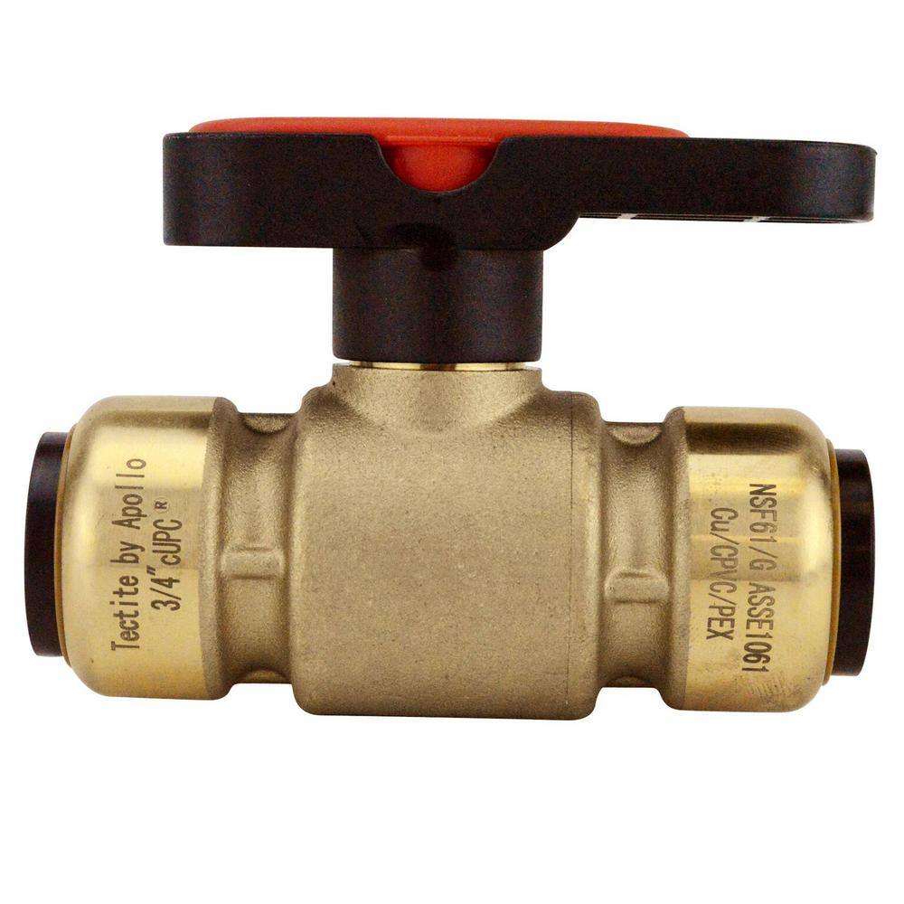 Tectite 34 in. Brass Push-To-Connect Compact Ball Valve with Lockable Handle FSBBV34TX