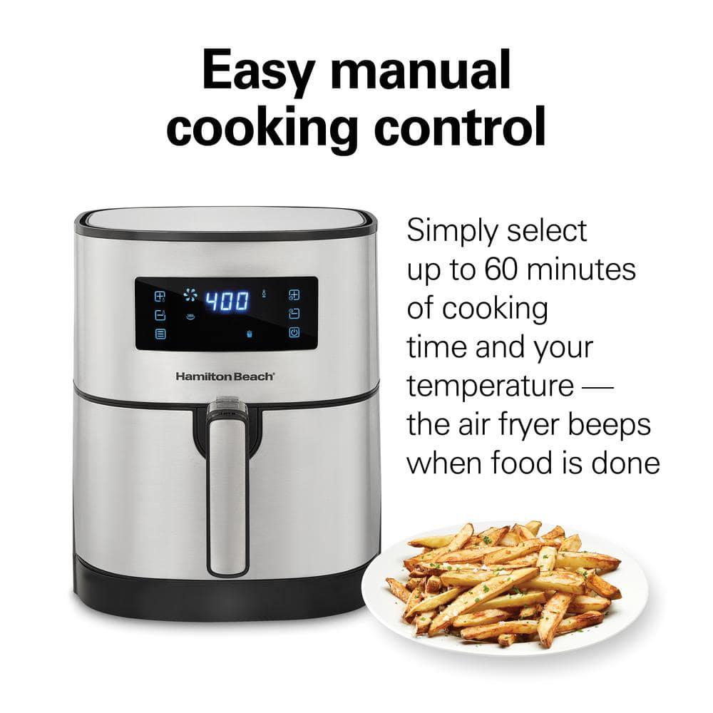 Hamilton Beach 5 Qt Stainless Steel Digital Air Fryer with Nonstick Basket