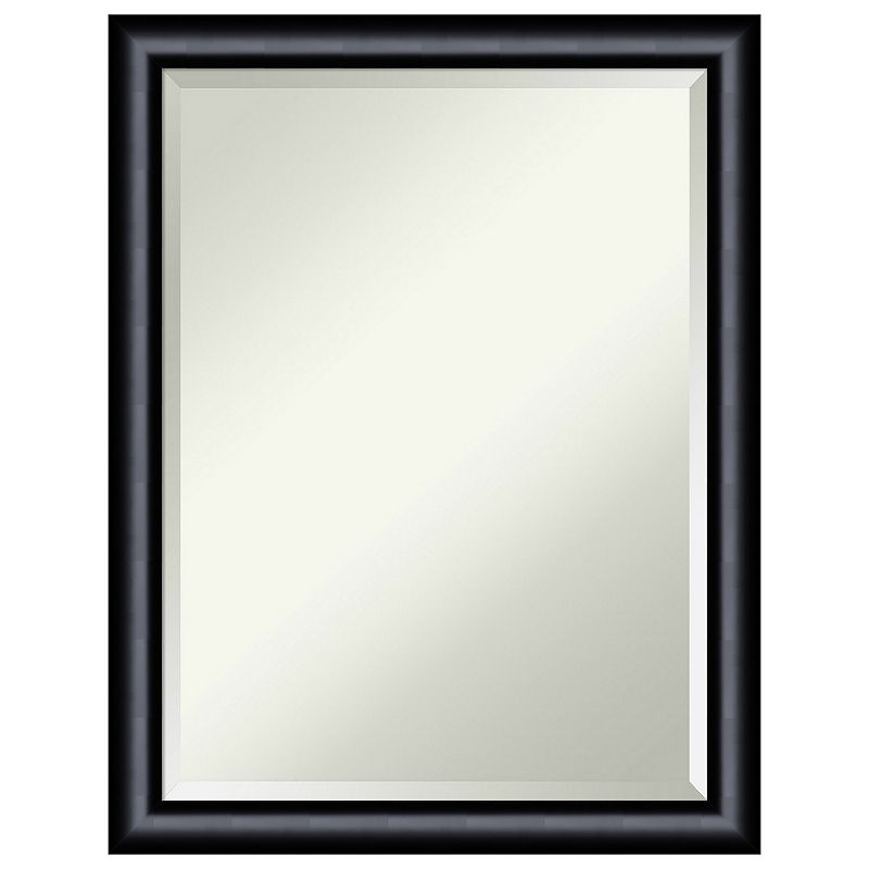 Steinway Black Scoop Beveled Wood Bathroom Wall Mirror