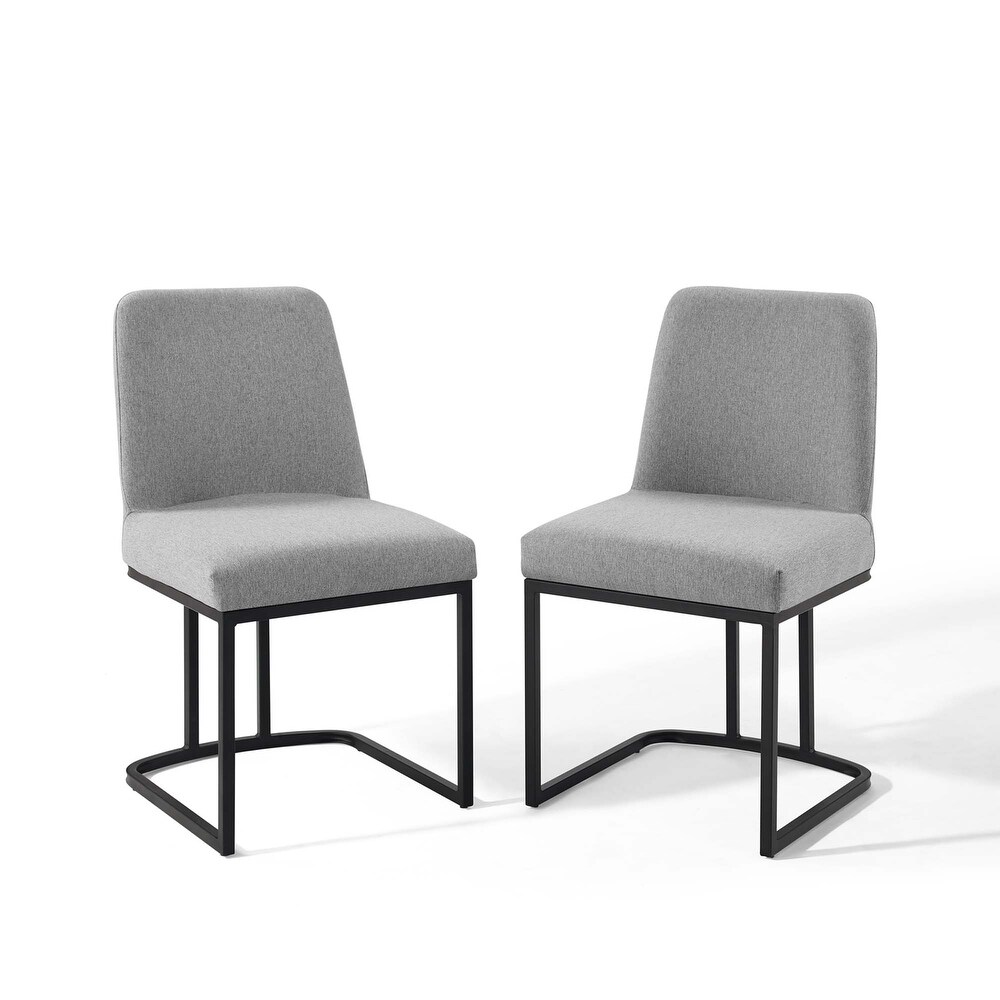 Amplify Sled Base Upholstered Fabric Dining Chairs   Set of 2   N/A