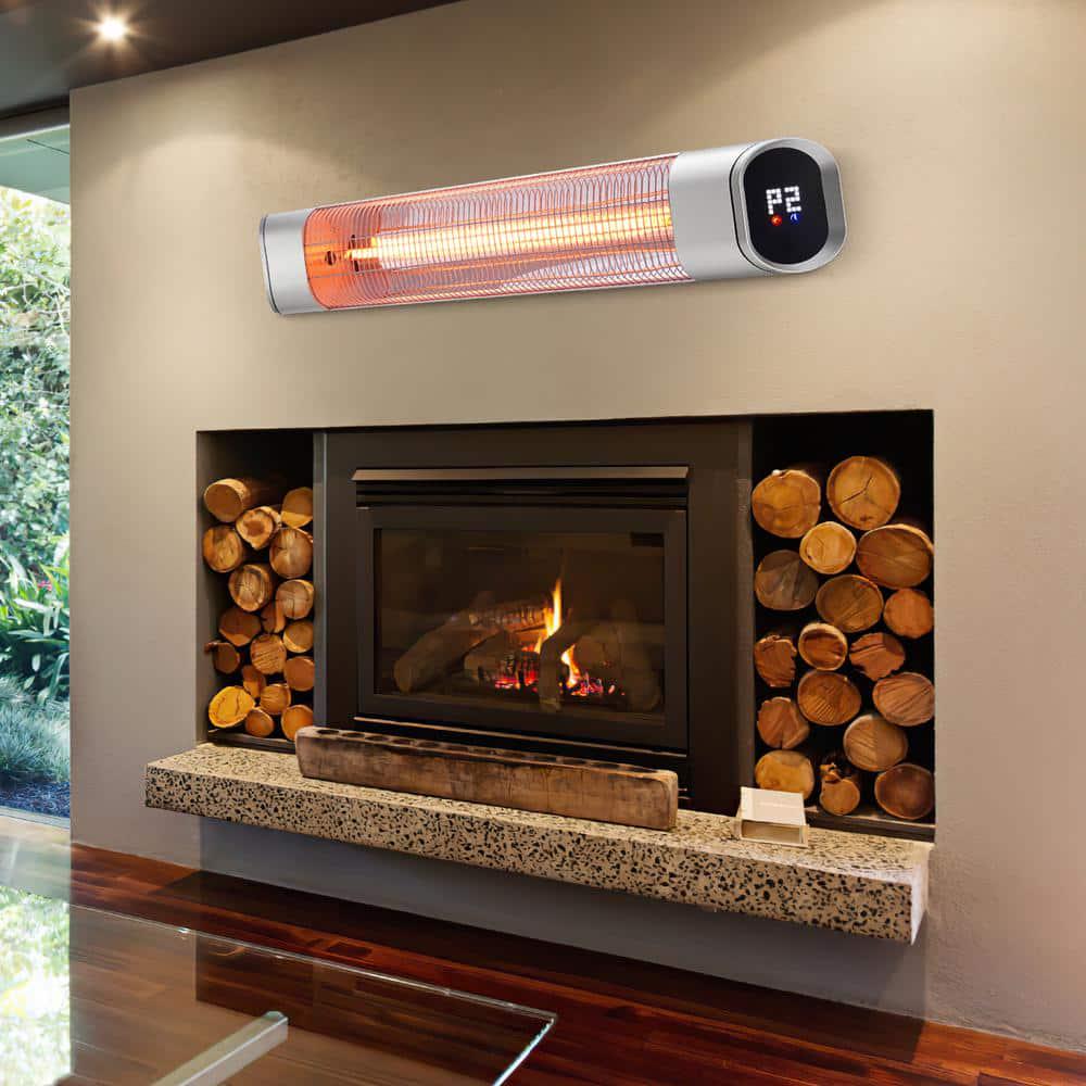 1500Watt Portable Electric IndoorOutdoor Infrared Carbon Tech Space Heater Wall Heater With LED Display and Remote