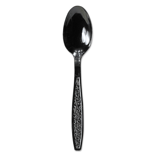 Dart Guildware Heavyweight Plastic Teaspoons， Black， 1000/Carton (GDR7TS)