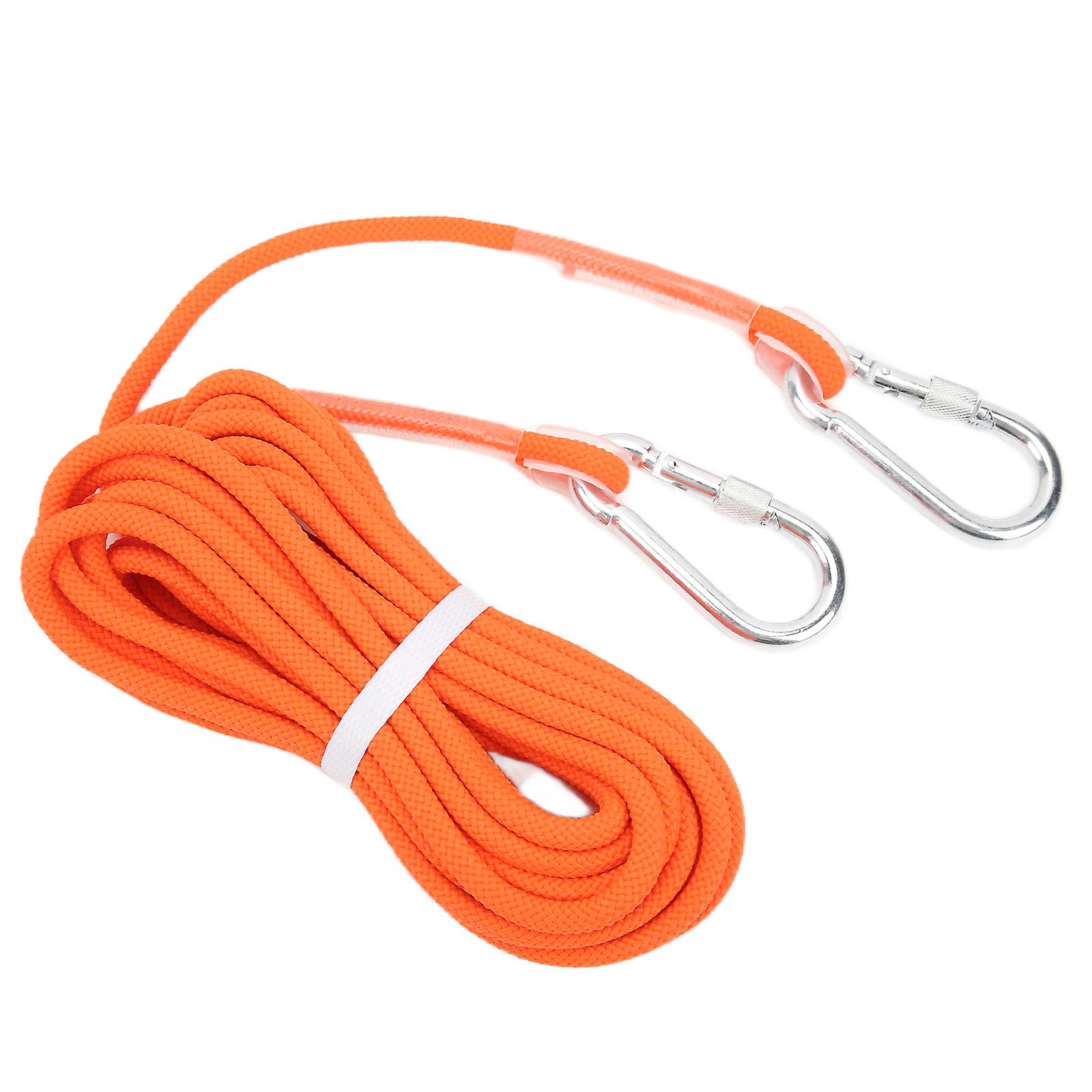 Climbing Rope Static 8mm Diameter Orange Safety Rope For Strength Training Rock Mountain Climbing Outdoor Exercise