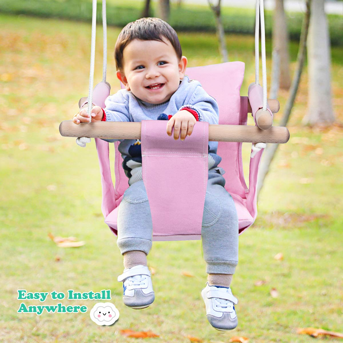 Baby Canvas Hanging Swing Seat, Kids Classic Swing Toddler Secure