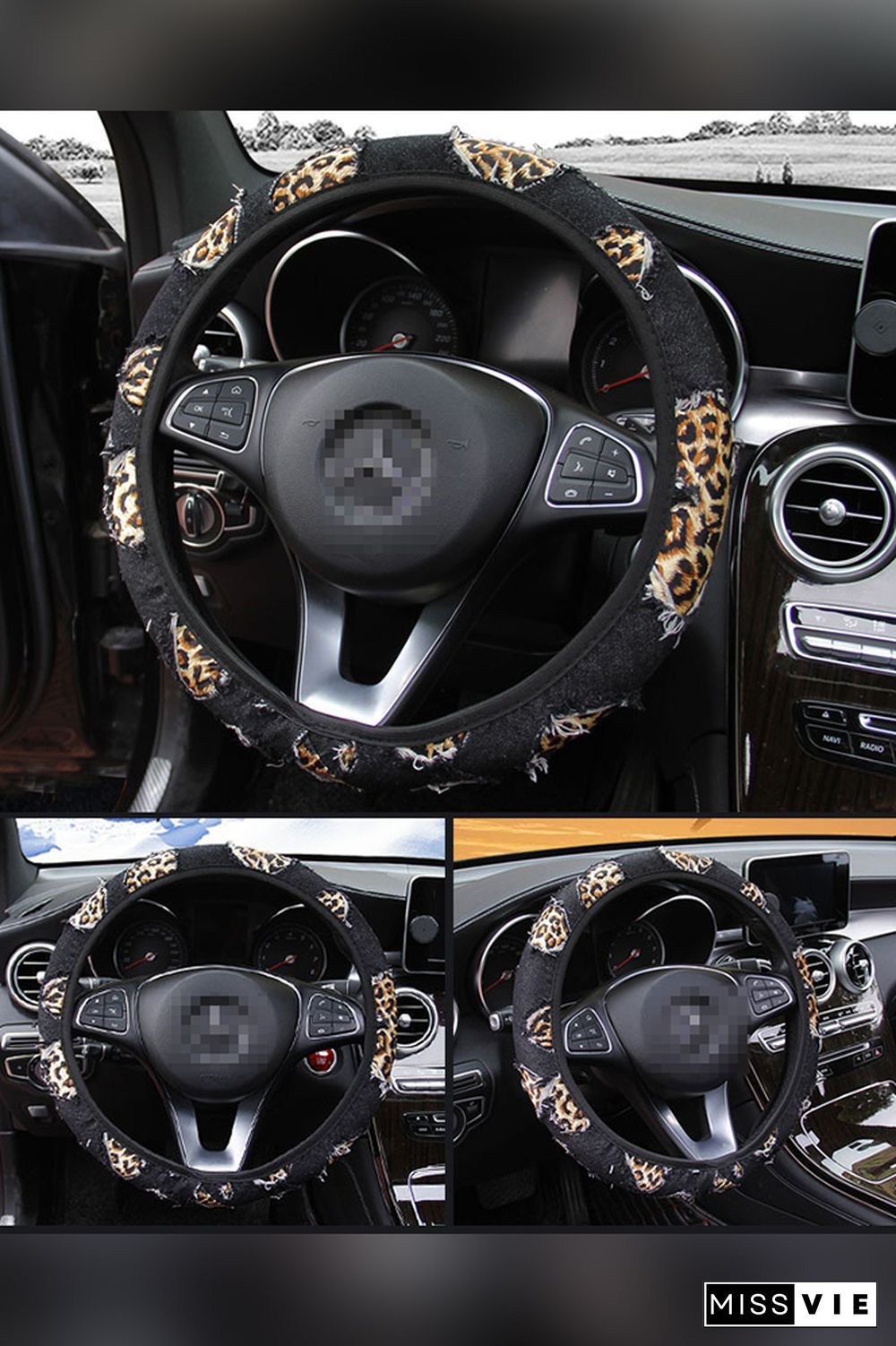 Leopard Print Steering Wheel Cover MOQ 5pcs