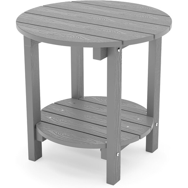 WINSOON All Weather HIPS Outdoor Side Table，Round Table