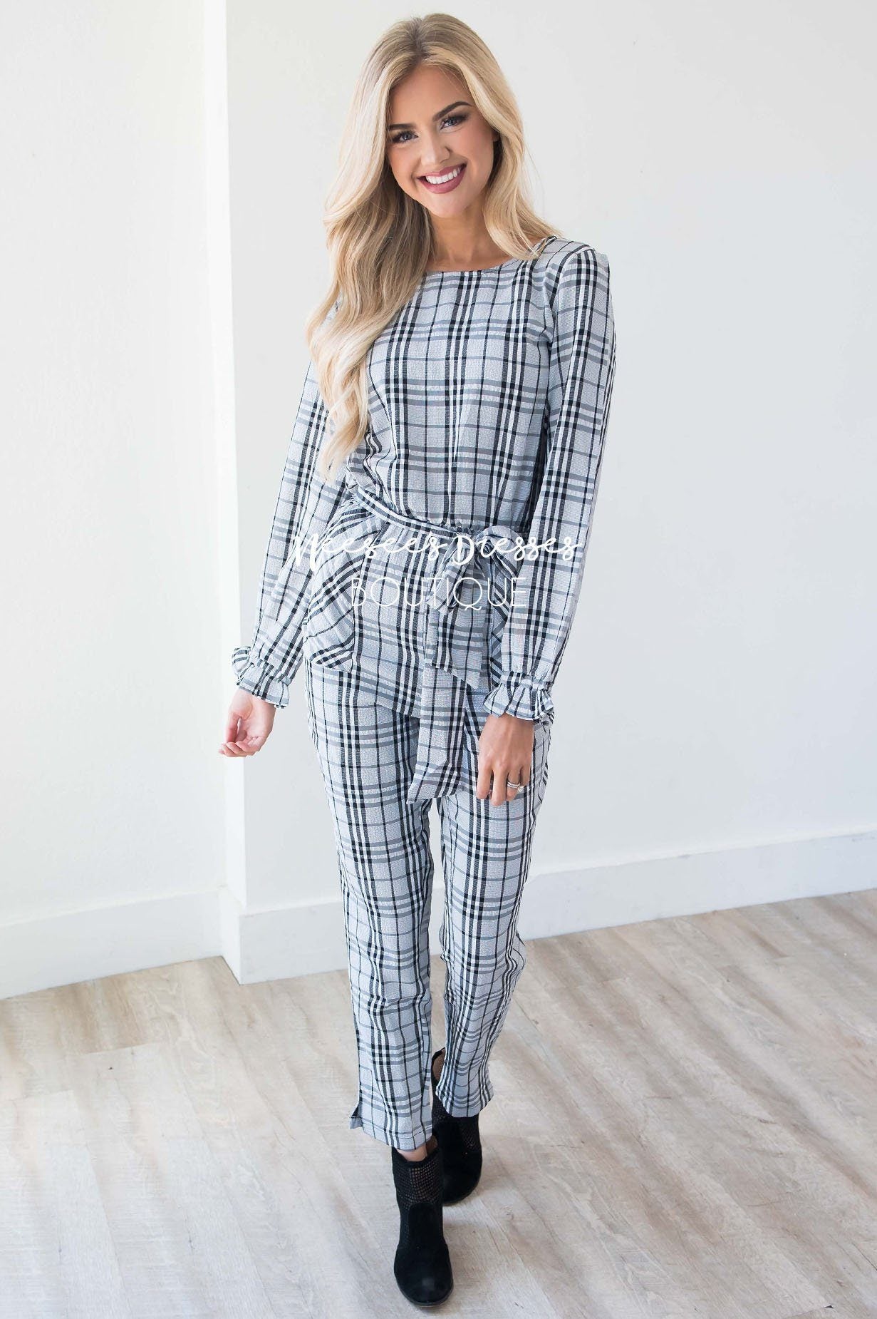 The Lurlene Plaid Jumpsuit