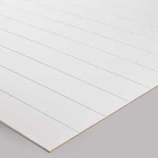 732 in. x 48 in. x 96 in. White Nickel Gap Shiplap Panel WSP5548