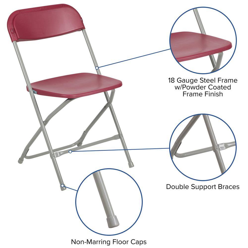 Carnegy Avenue Red Metal Folding Chair (Set of 10) CGA-LE-167358-RE-HD