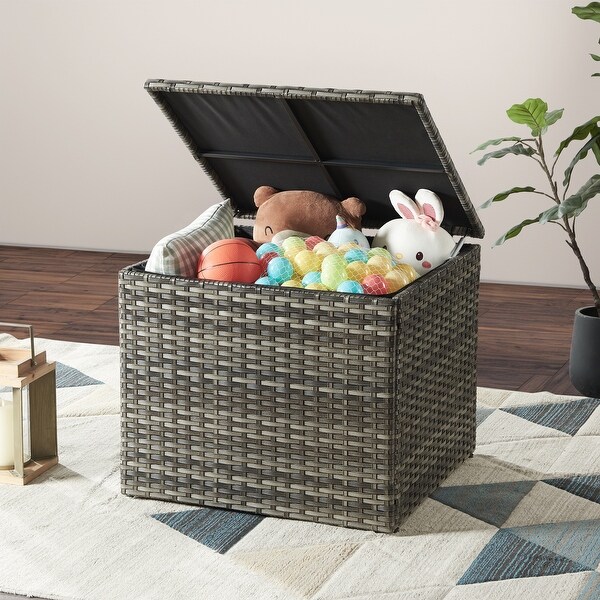 Outdoor Storage Box，Patio Rattan Deck Box