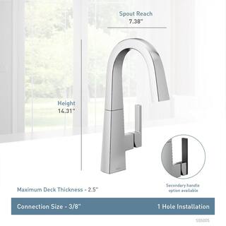 MOEN Nio Single-Handle Bar Faucet in Matte Black S55005BL