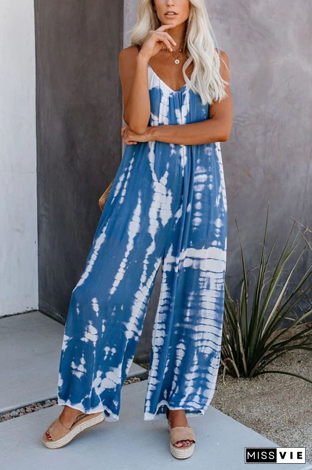 Tie Dye Wide Leg Jumpsuit