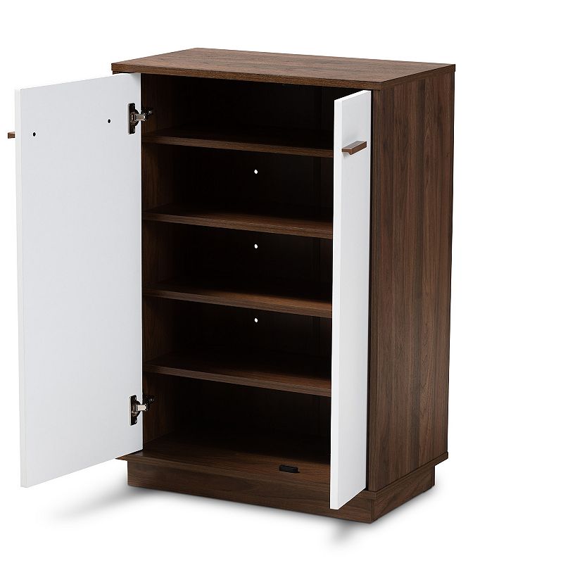 Baxton Studio Mette Medium Brown Shoe Cabinet