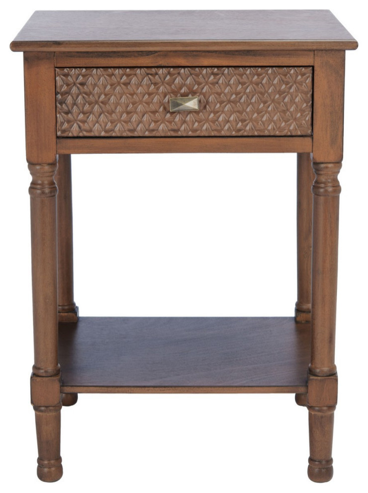 Dalton One Drawer Accent Table Brown   Traditional   Side Tables And End Tables   by AED Luxury Home Decor  Houzz