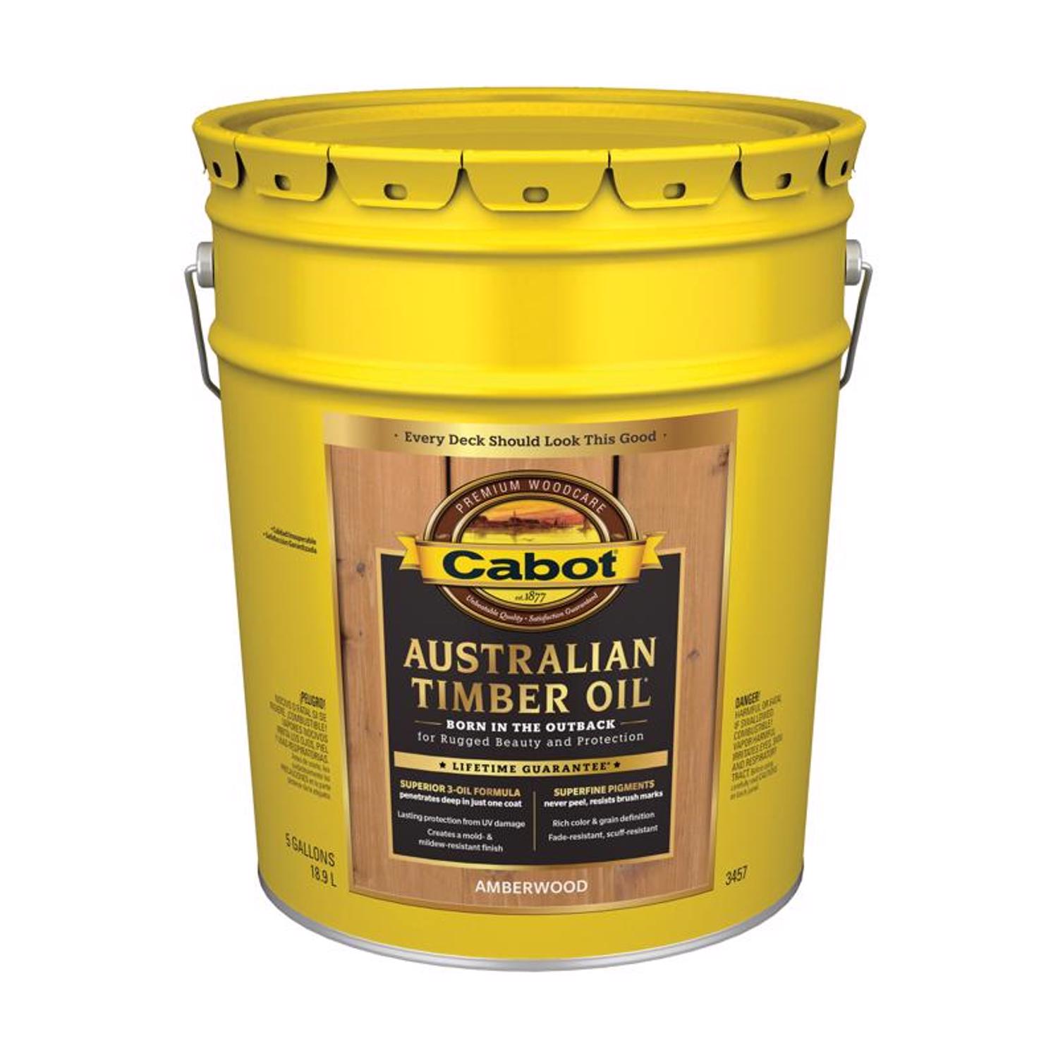 Cabot Australian Timber Oil Transparent Amberwood Oil-Based Australian Timber Oil 5 gal