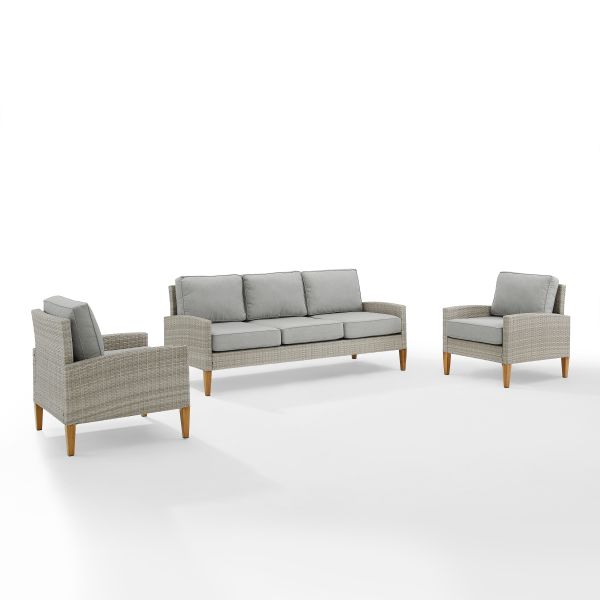 Capella Outdoor Wicker 3Pc Sofa Set