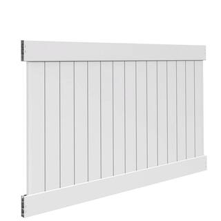 Veranda Linden 5 ft. H x 8 ft. W White Vinyl Un-Assembled Fence Panel 73014721