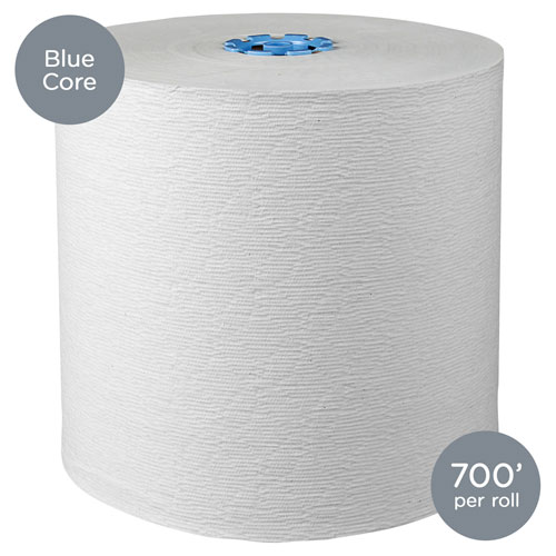 Kimberly-Clark Kleenex Hard Roll Paper Towels (25637) with Premium Absorbency Pockets | White， for Dispenser (Blue-Core)， 700’