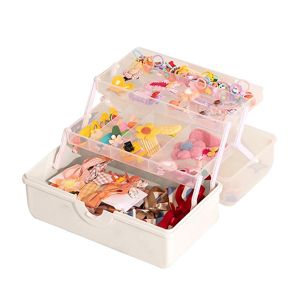 Children Hair Accessories Storage Box Jewelry Storage Box Hair Ornament Organizer Hair Clip Headband Storage Organizer Multi Layer Large Capacity Desk