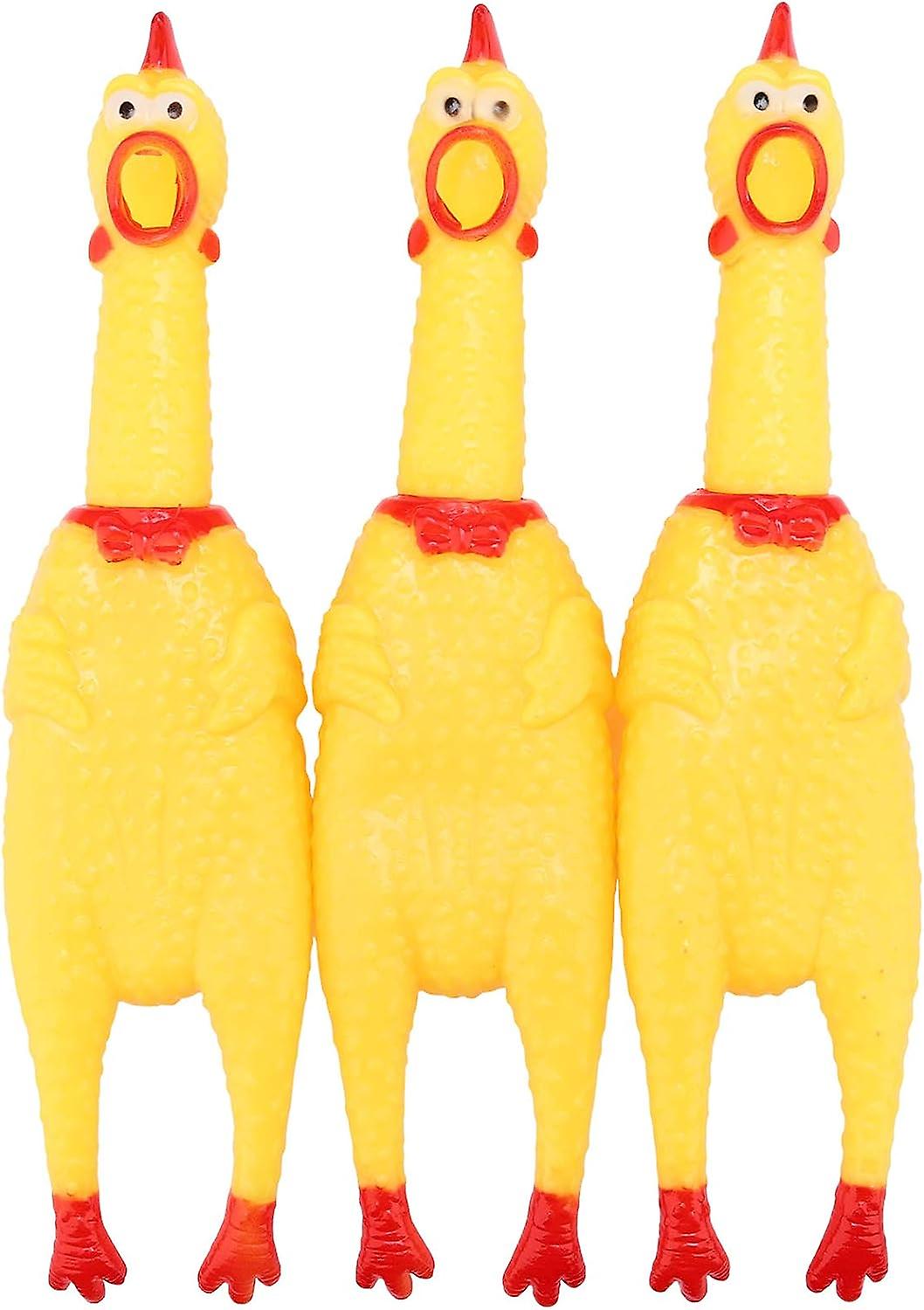 Screaming Chicken Dog Toys，yellow Rubber Squaking Chicken Toy Novelty And Durable Rubber Chicken-s