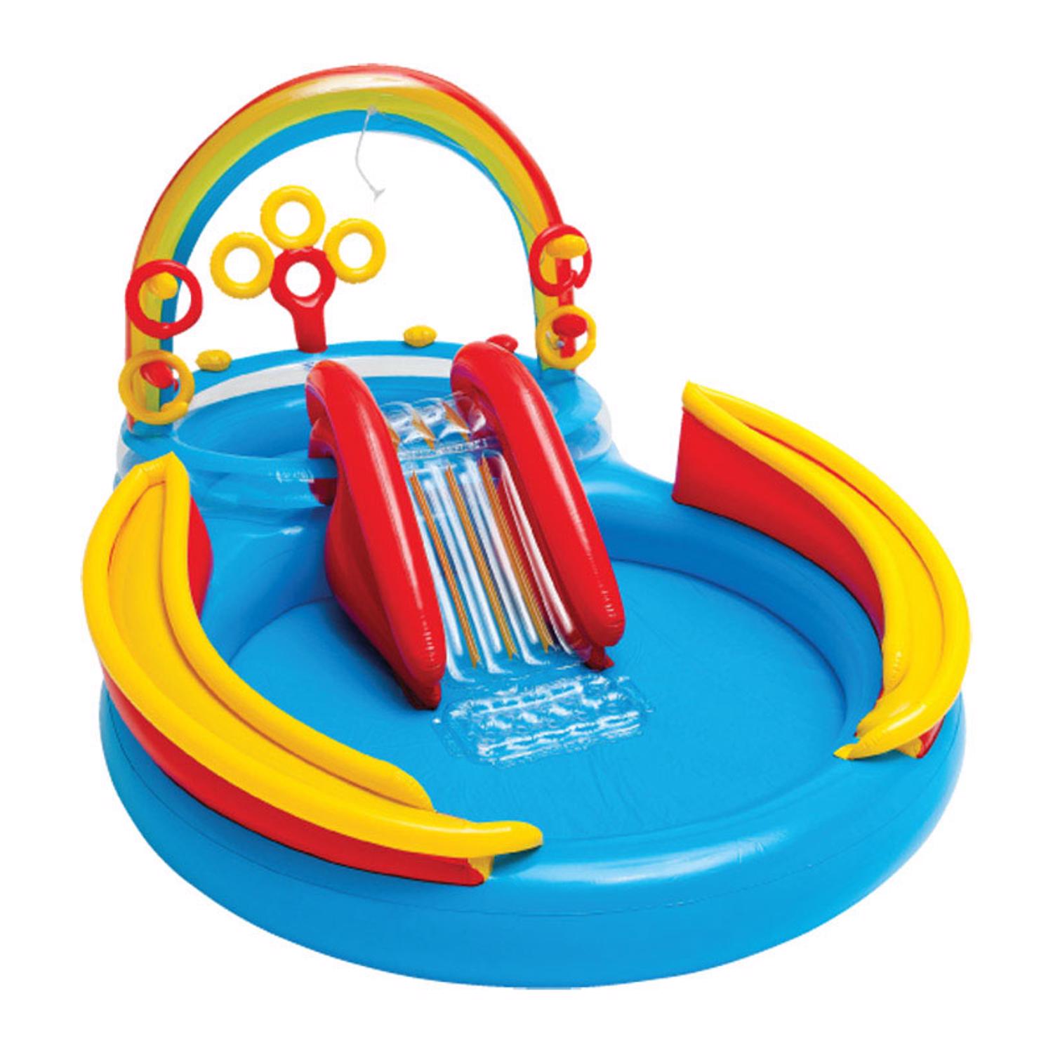 Intex Multicolored Vinyl Inflatable Pool Rainbow Ring Play Center