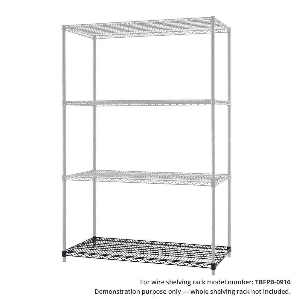 TRINITY 48 in. W x 24 in. D Individual NSF Black 1-Tier Steel Wire Shelf PBK-03-007-4824