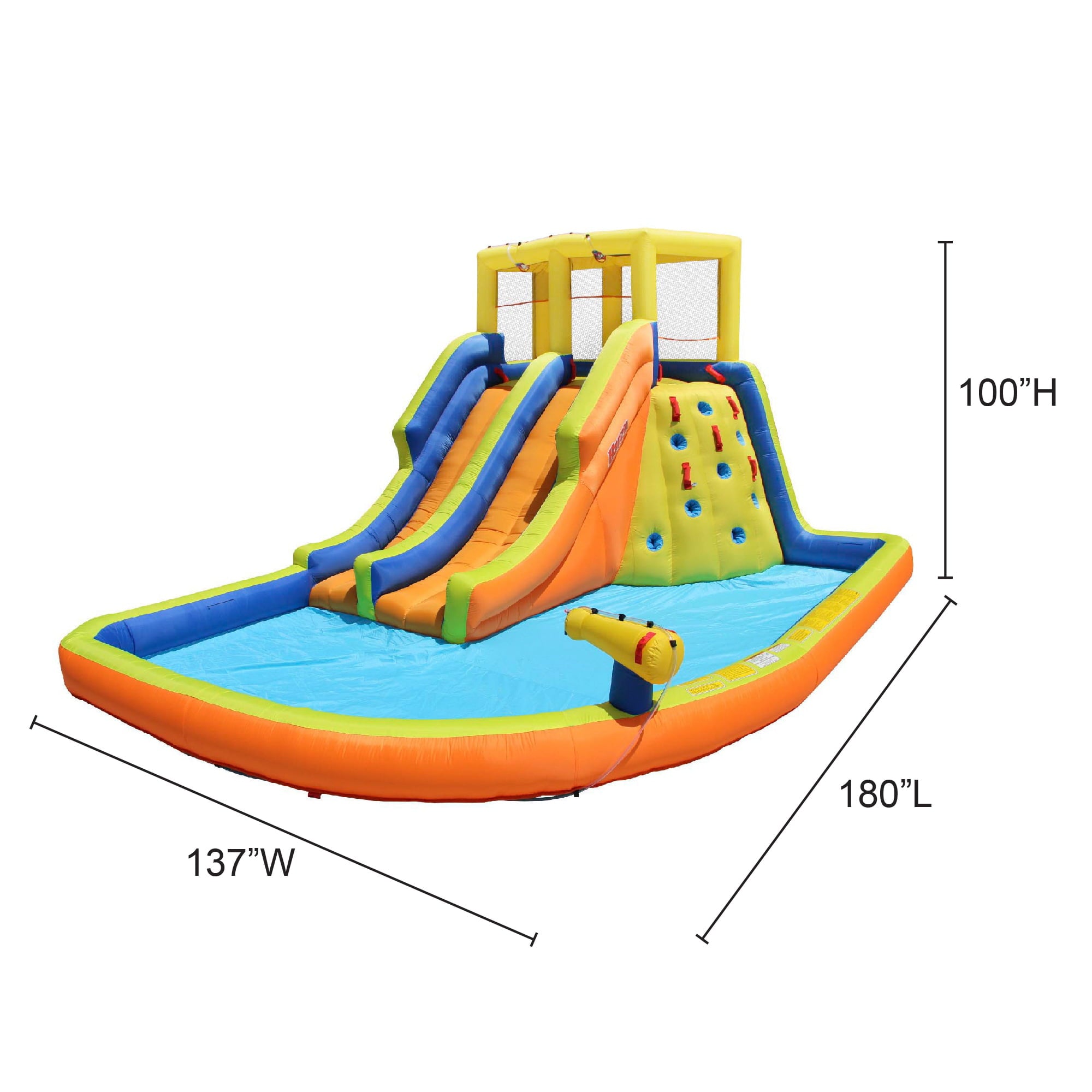 Banzai Double Drench Inflatable Water Park, 15' x11'5" x 8'4"  Outdoor Splash Toy