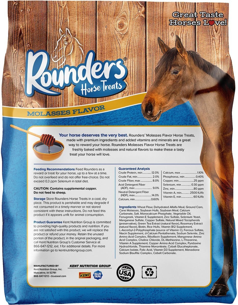 Blue Seal Rounders Molasses Flavor Horse Treats， 30-oz bag