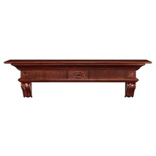 Pearl Mantels 6 ft. Distressed Cherry Cap-Shelf Mantel RPS7241670D