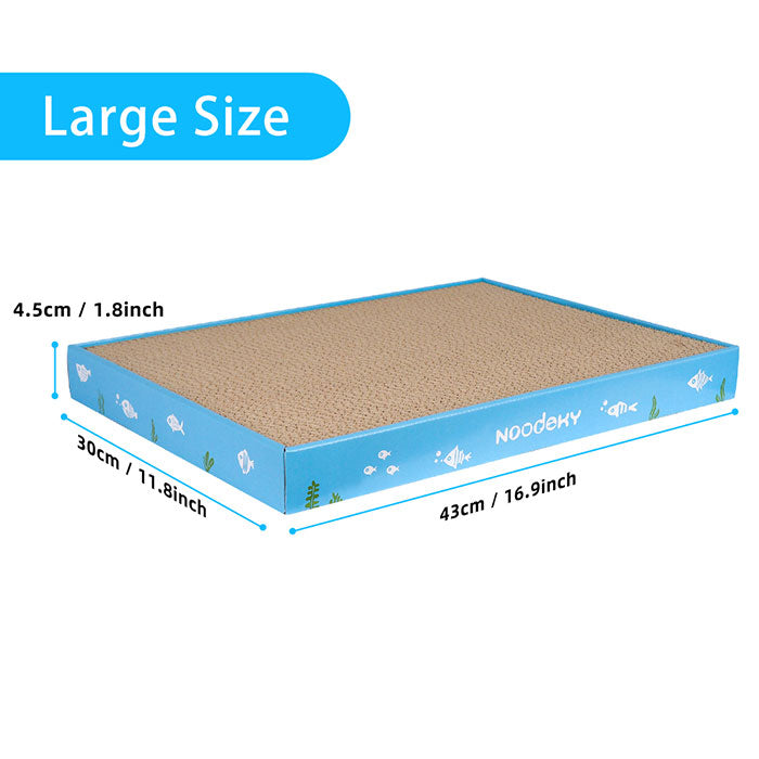 Noodoky 3 Pcs Large Cat Scratching Pads, Double-Sided Corrugated Horizontal Cat Scratcher Cardboard Pad, Scratch Board