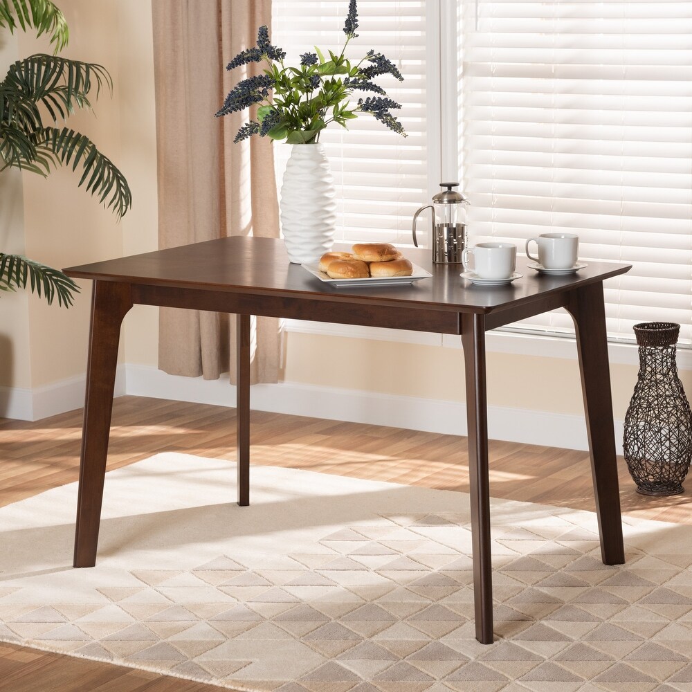 Seneca Modern and Contemporary Dark Brown Finished Wood Dining Table