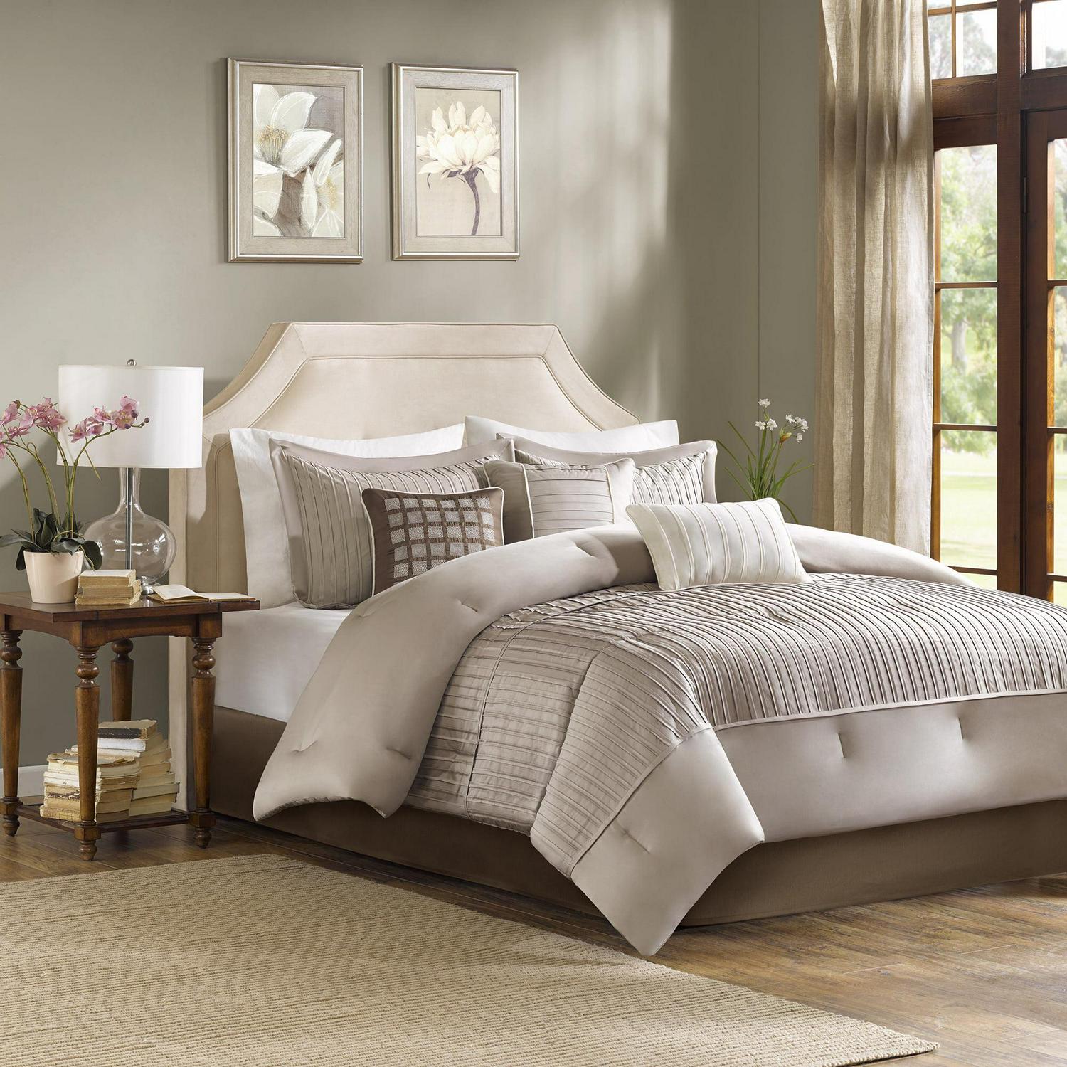 Home Essence Vargas 7 Piece Pleated Solid Comforter Set  Crowdfused