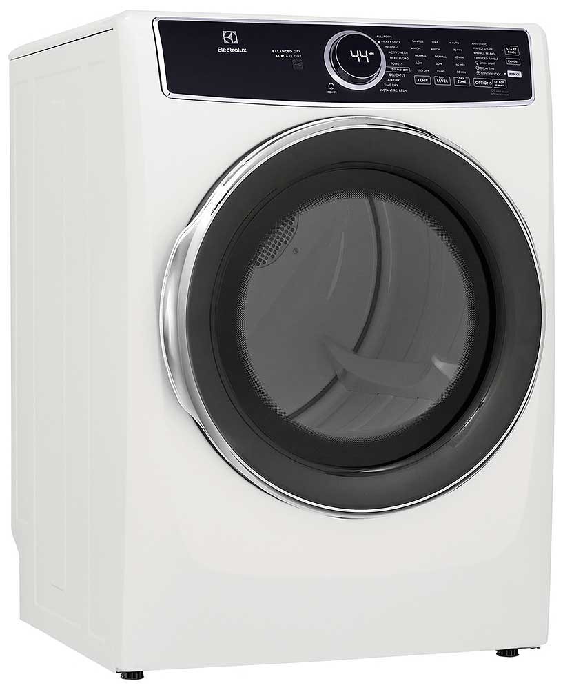 Electrolux 8 Cu. Ft. White Front Load Perfect Steam Gas Dryer With Predictive Dry And Instant Refresh