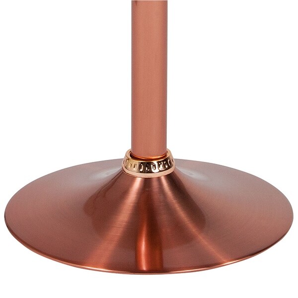 Offex Contemporary Adjustable Height Retro Metal Swivel Barstool in Rose Gold Finish