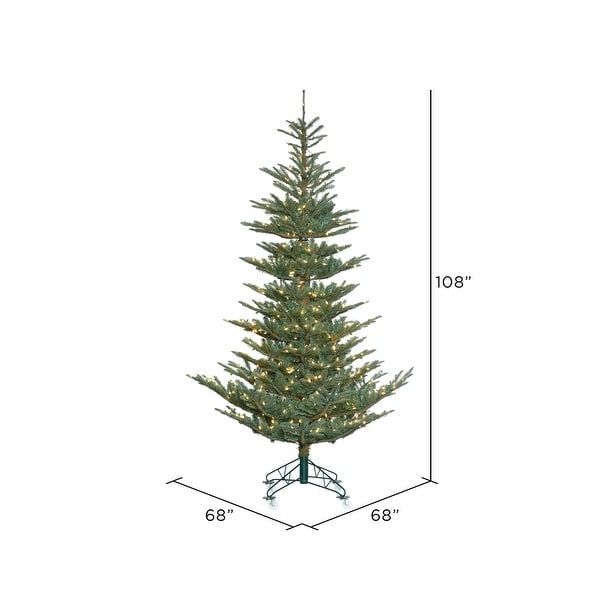 Vickerman 9' Alberta Blue Spruce Artificial Christmas Tree，Warm White Duralit LED Lights