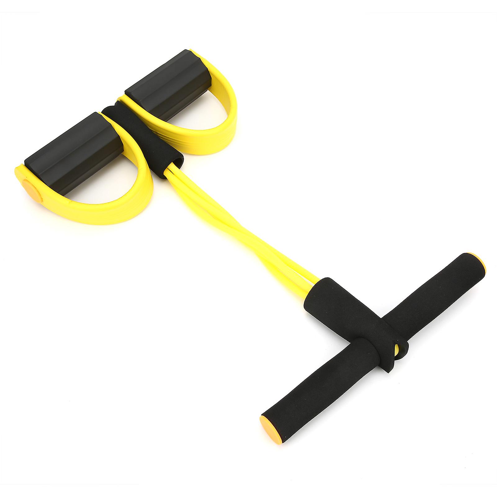 2 Tubes Situp Resistance Band With Foot Pedal Multifunction Tension Elastic Pull Rope