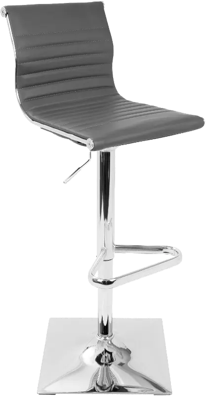 Master Contemporary Gray and Chrome Adjustable Bar Stool