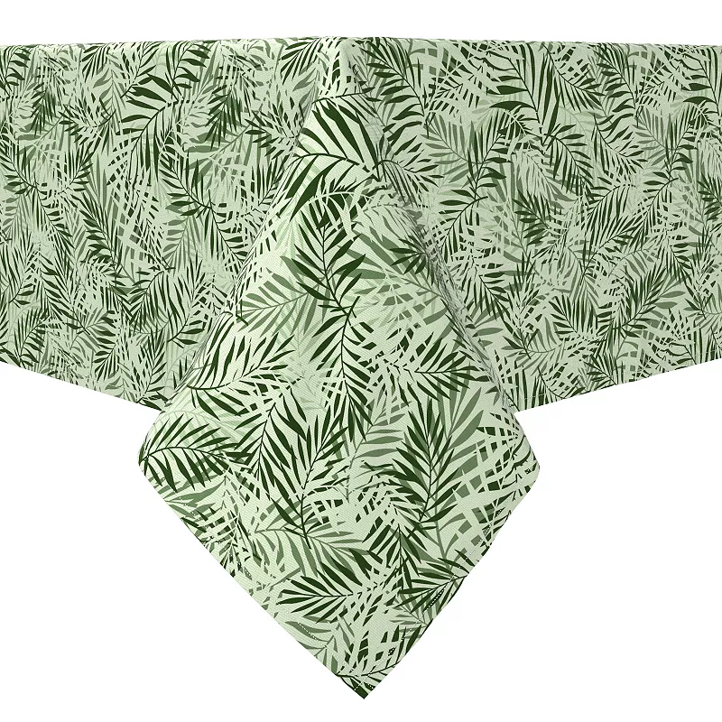 Square Tablecloth， 100% Cotton， 60x60， Jungle Leaves