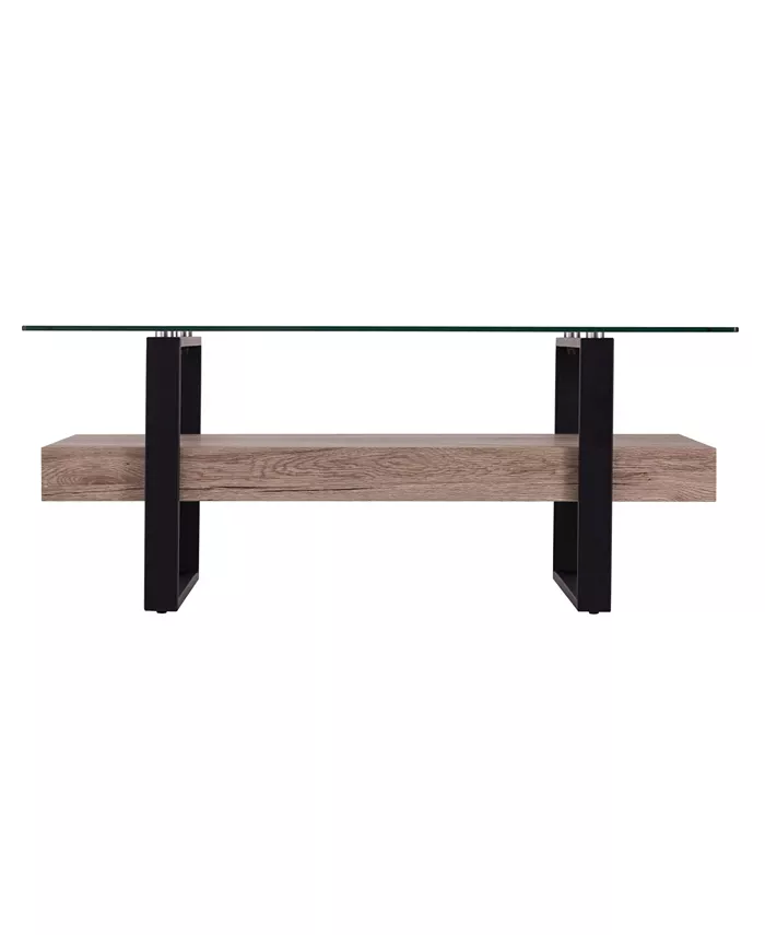 Southern Enterprises Oran Farmhouse Cocktail Table with Shelf