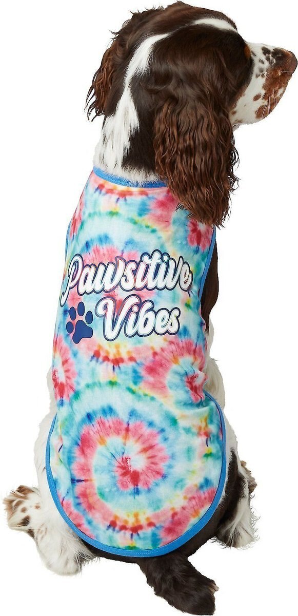 Frisco Pawsitive Vibes Tiedye Print Dog and Cat T-Shirt