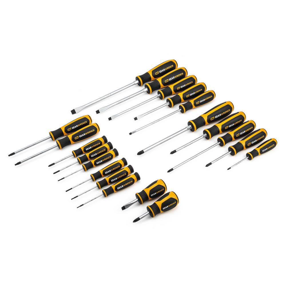 GEARWRENCH 20 Pc. PhillipsSlottedTorx Dual Material Screwdriver Set 80066H