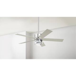 Hampton Bay Crysalis 52 in. Integrated CCT LED with Bubble Glass Indoor Chrome Ceiling Fan with Remote Control AK376-CH