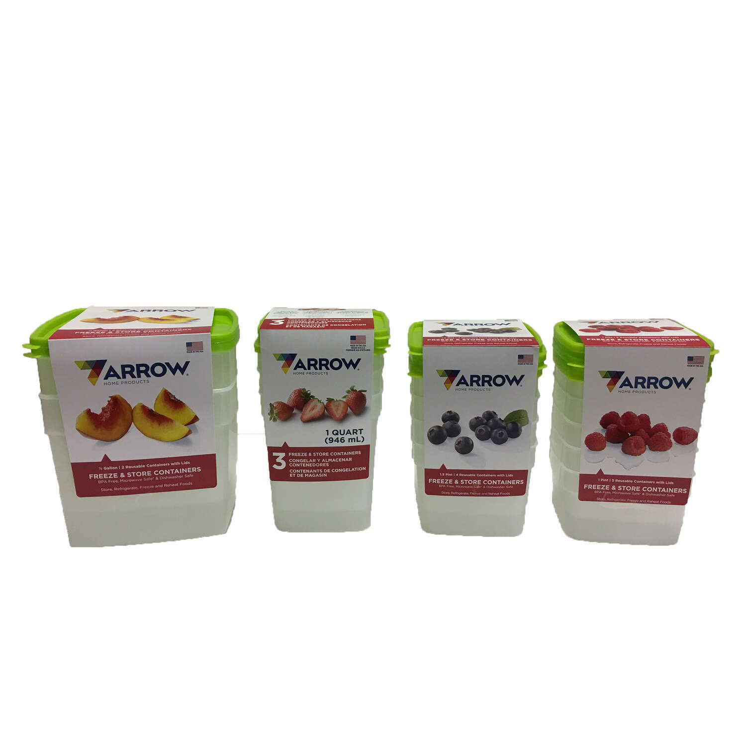 Arrow Home Products 1 pt White Food Storage Container Set 5 pk