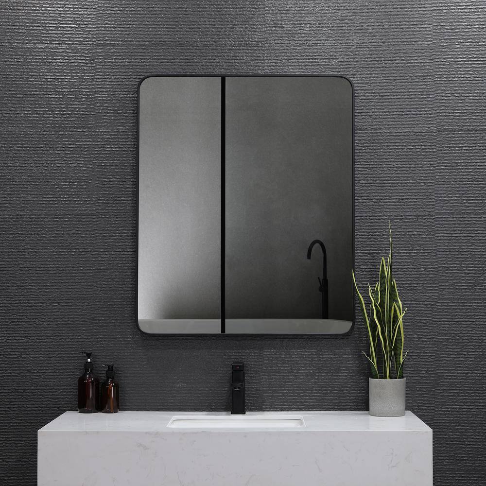 niveal 30 in. W x 36 in. H Rectangular Framed Wall Bathroom Vanity Mirror SM-3036MB